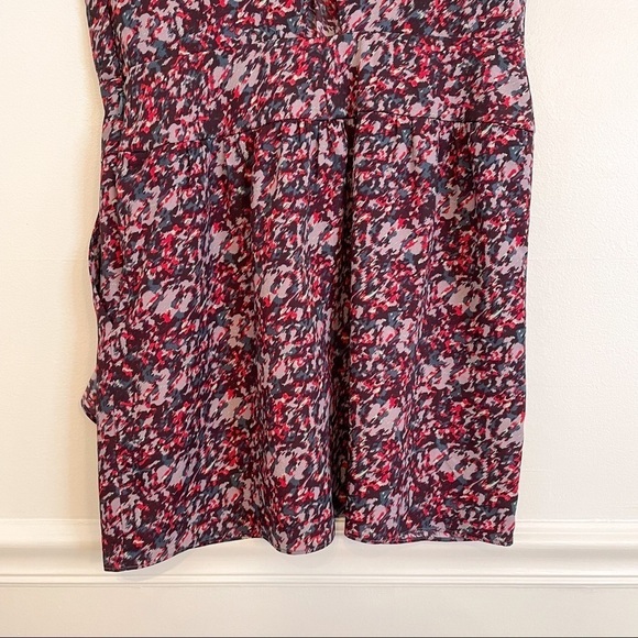 BCBG Cut Out Faux Wrap Short Sleeve Print Mini Dress 6 - Picture 8 of 13